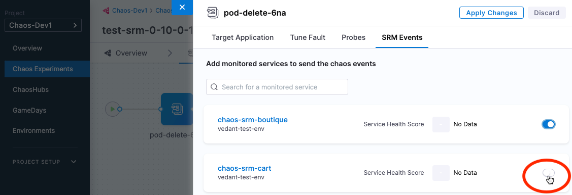 Fault details, SRM Events tab